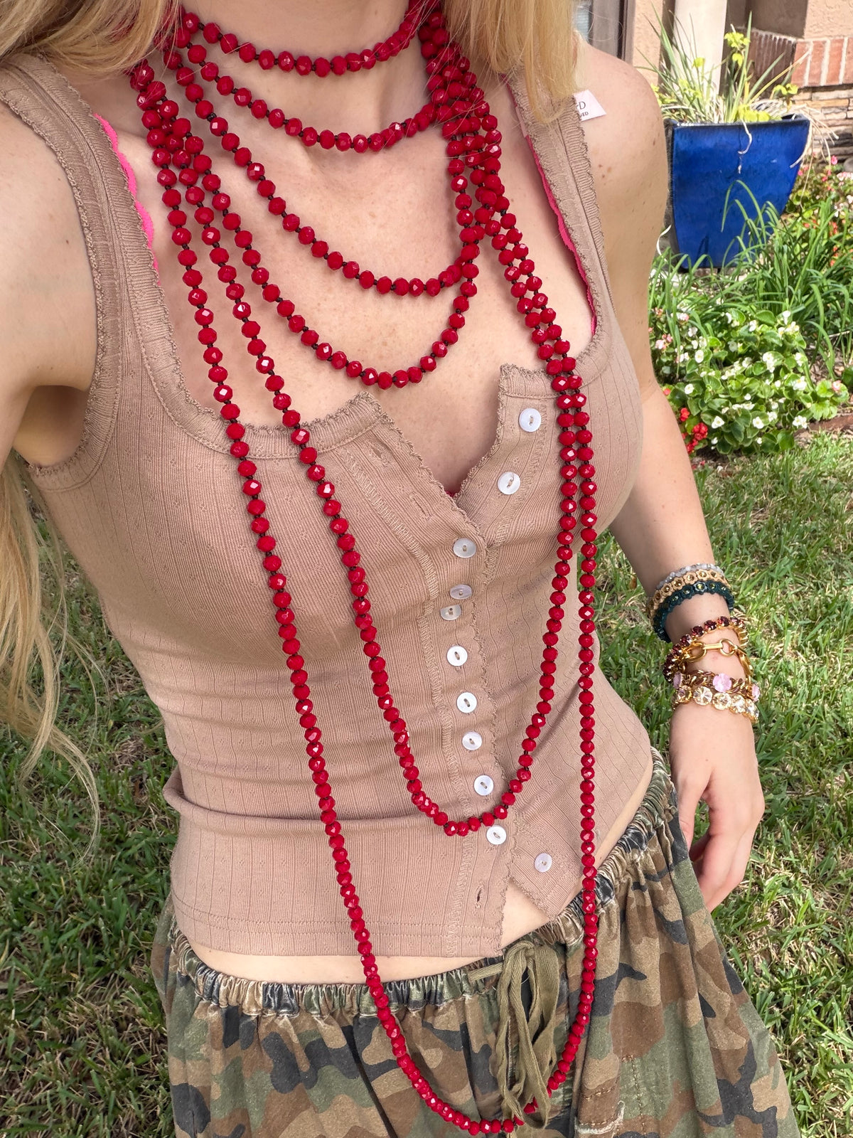 36” Red Long Bead