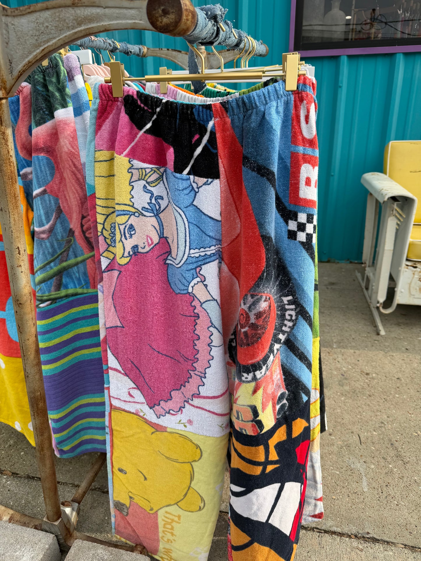 Cartoon BeachTowel Patchwork Pants