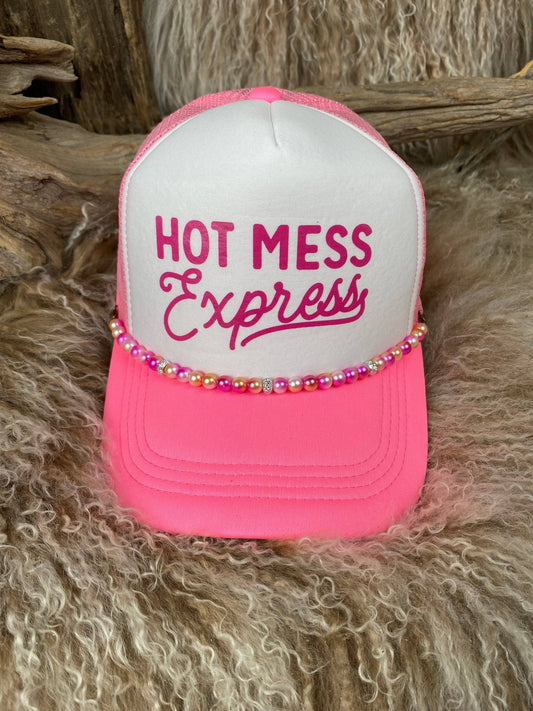Trucker Ballcap with Beads Hot Mess Express