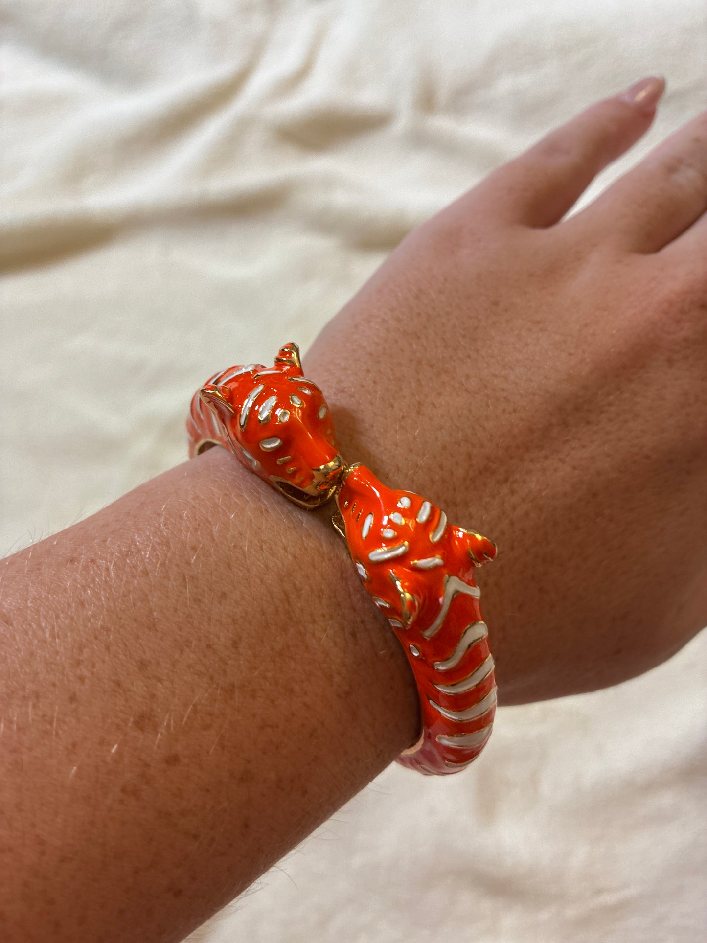 Orange And White Tiger Bracelet