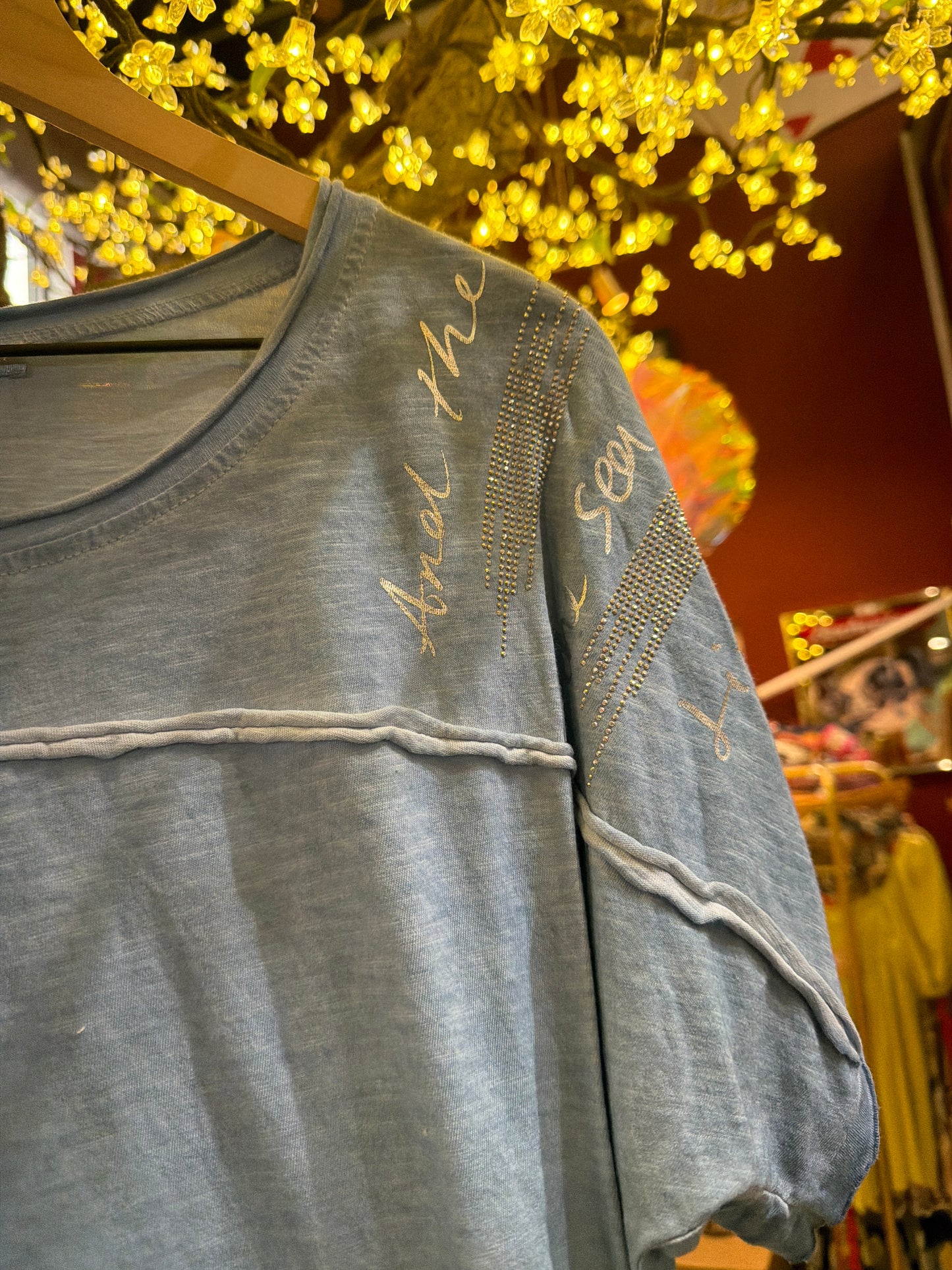 Denim Blue Rhinestone T-shirt