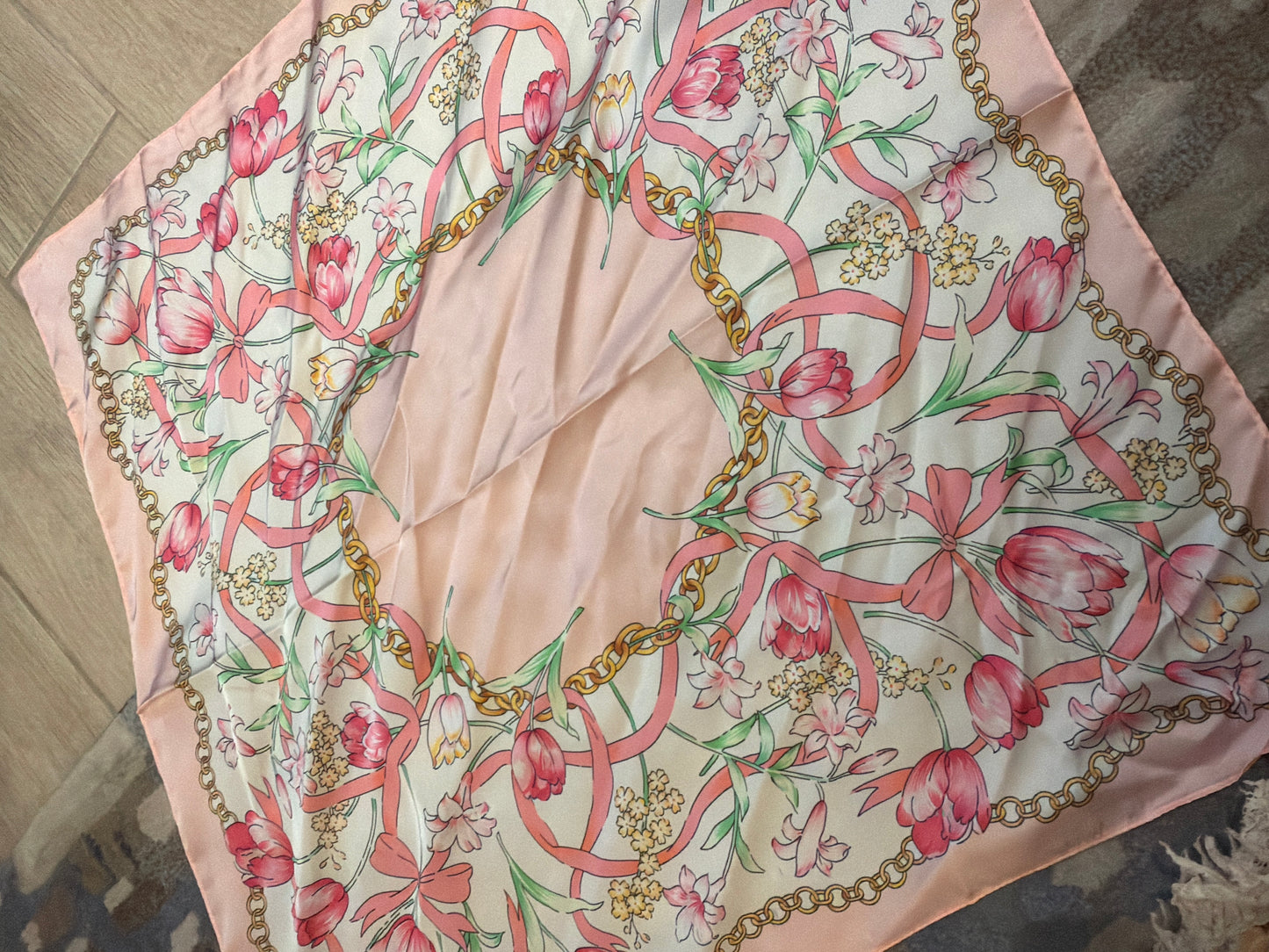 Pink floral wild rag