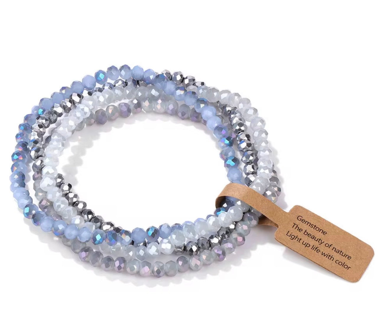 Crystal Glass Bead Bracelet Stack