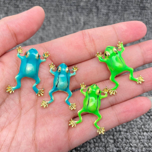 Enamel Tree Frog Post Earrings