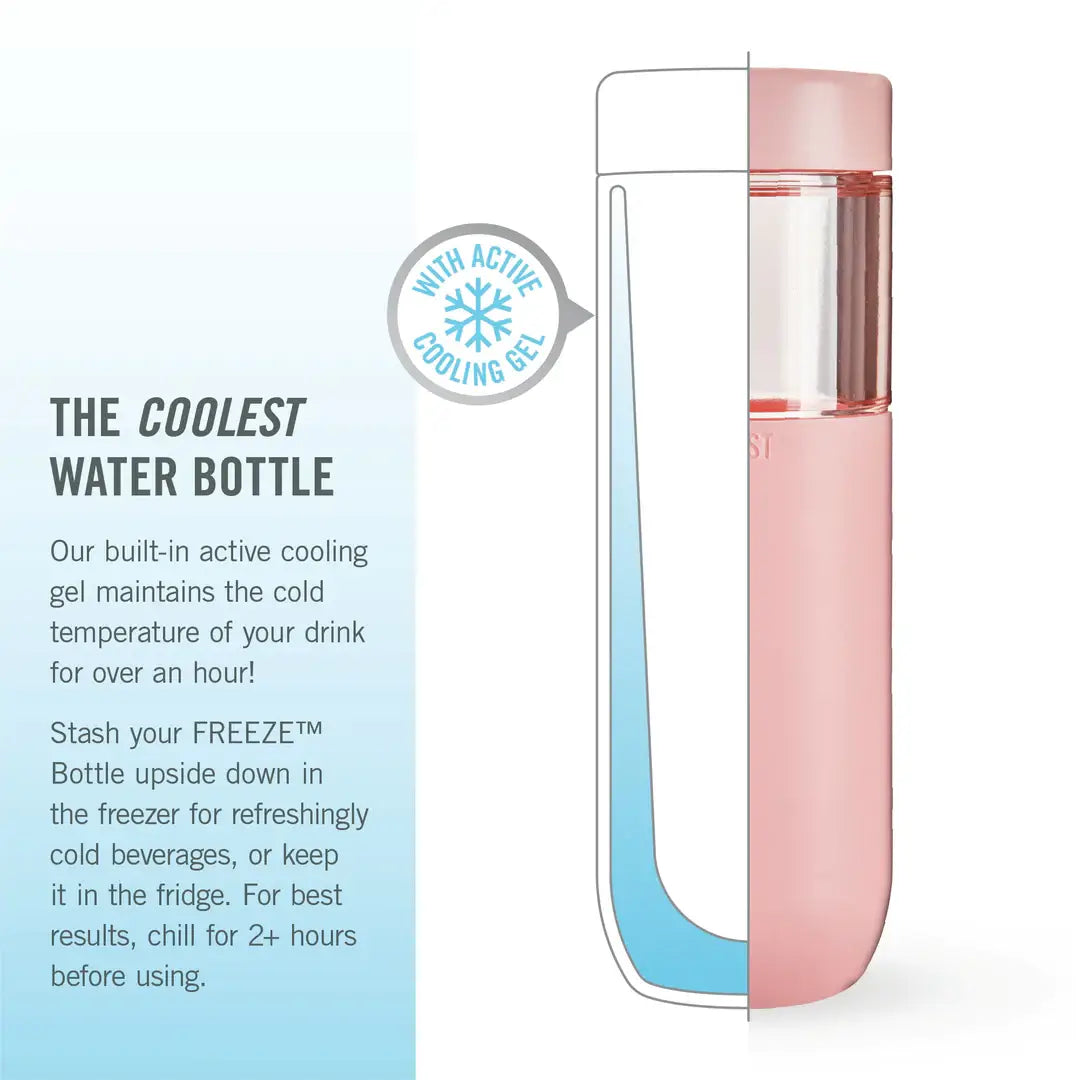 FREEZE™ Bottle Insulated w/ Active Cooling Gel - Blush