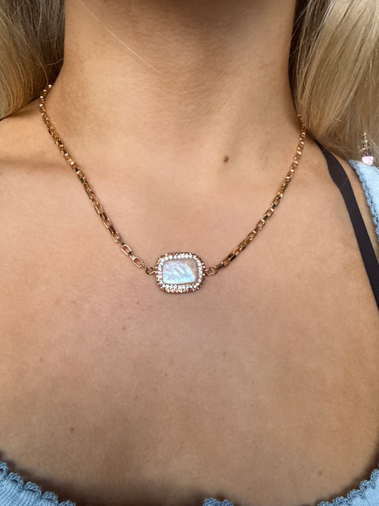 Gold Pearl Chain Necklace