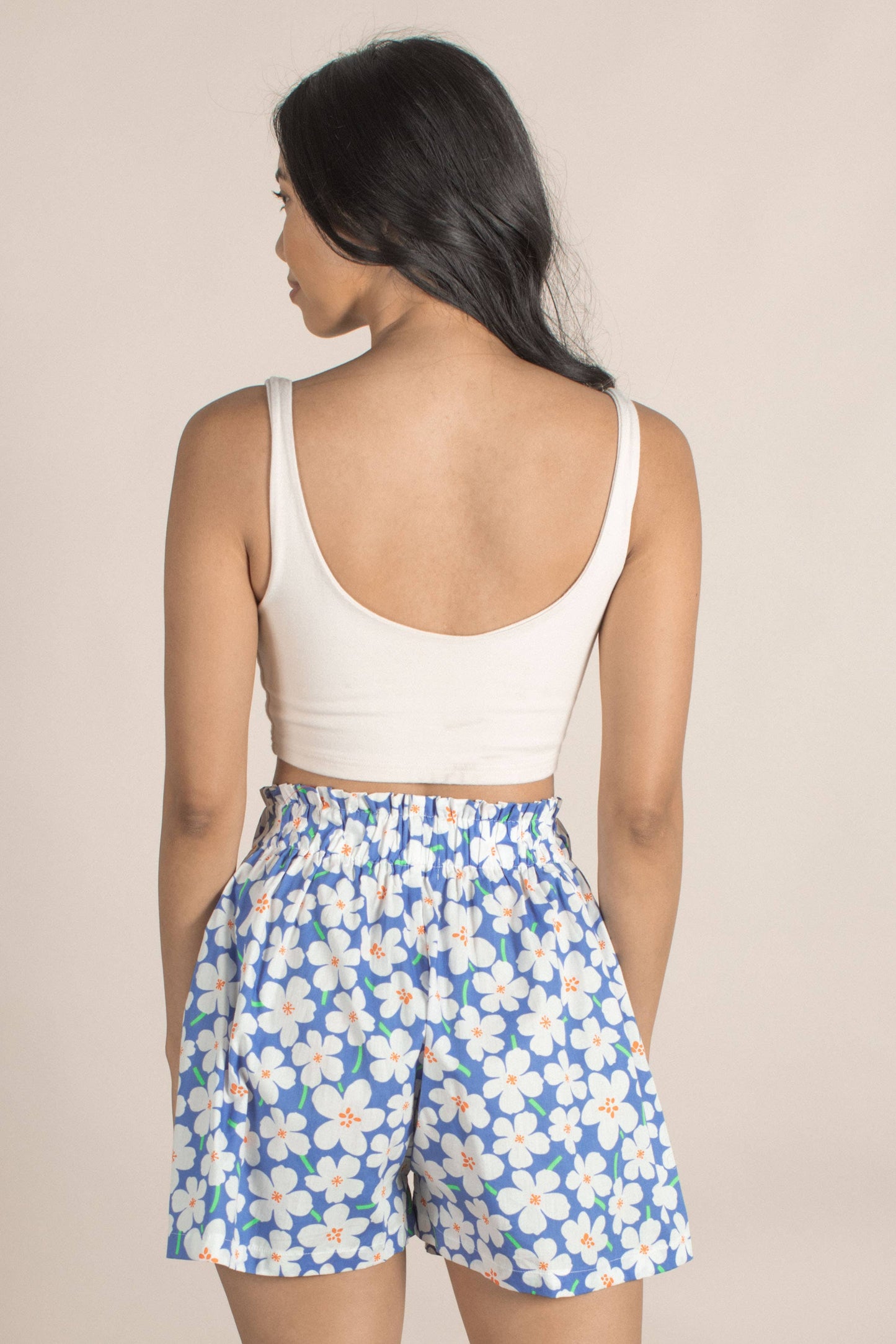 Blue Blooms Floral Cotton Short Set