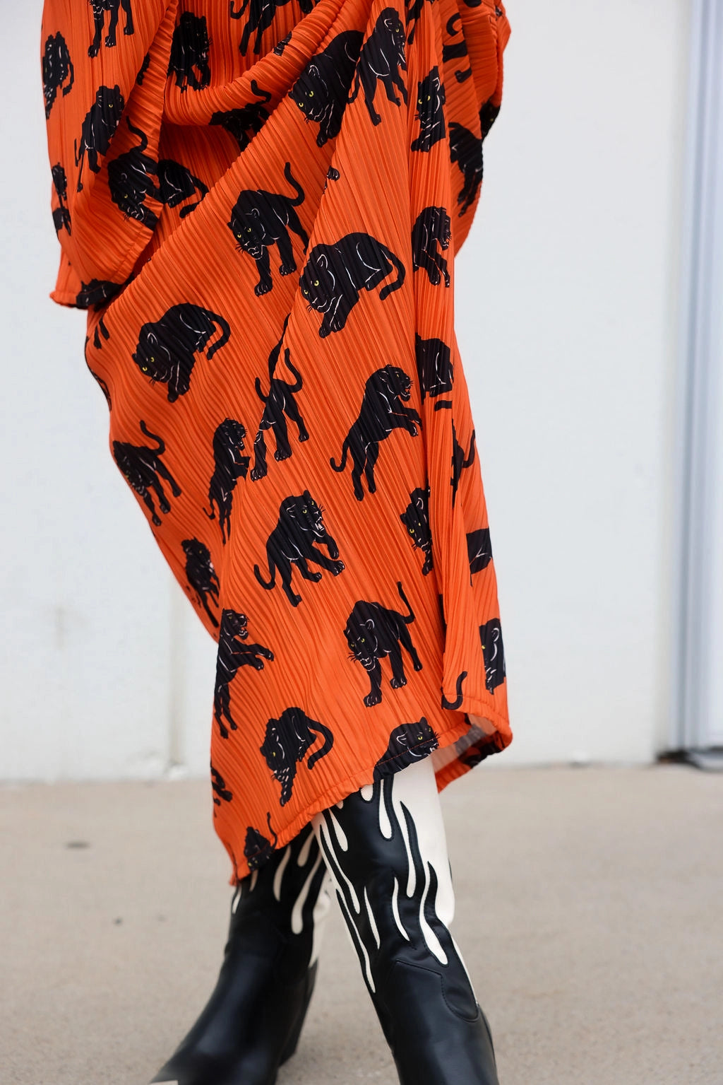 Panther Plisse Maxi Skirt Set