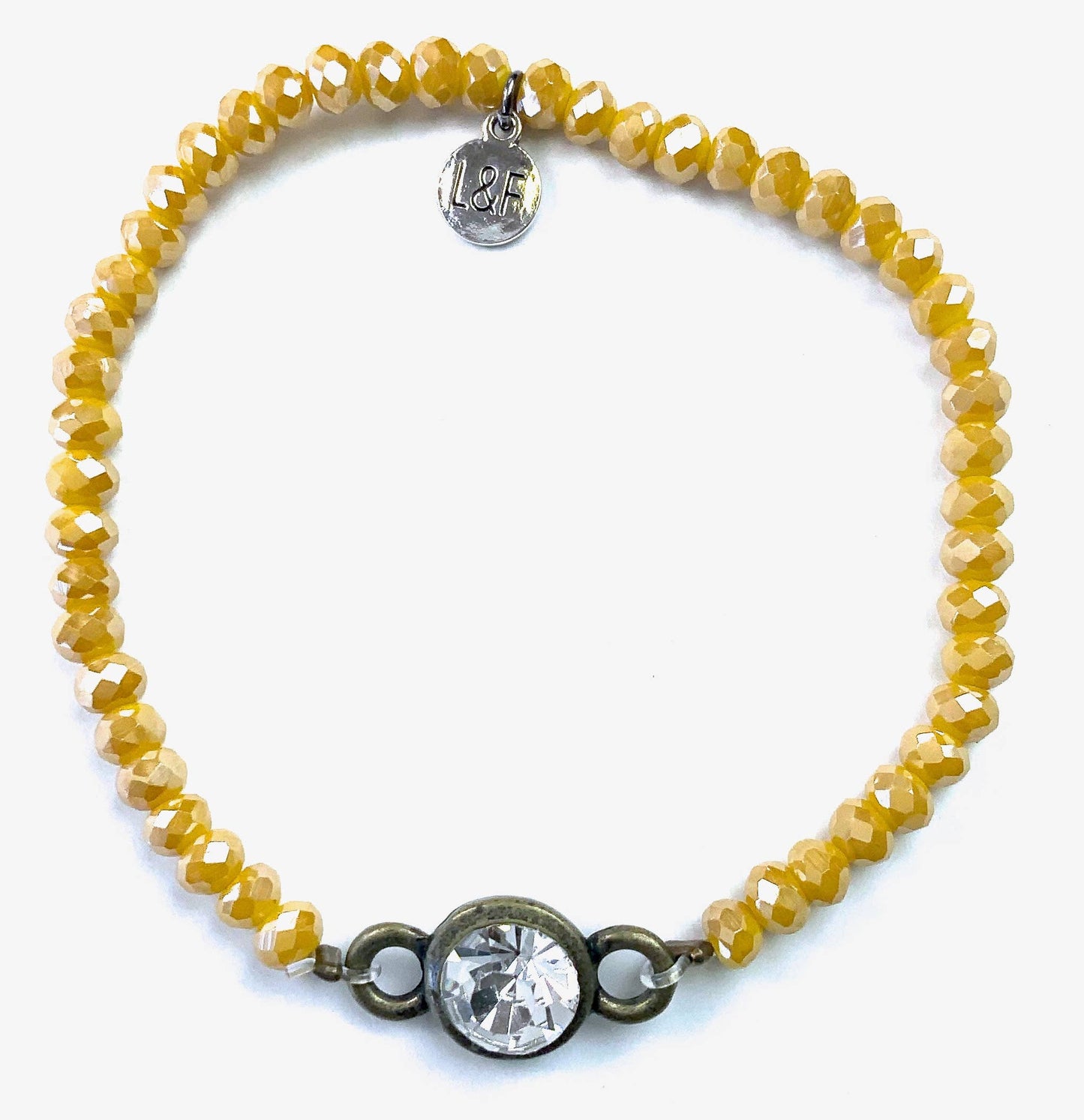 Faceted Glass Stretch & Crystal/Yellow