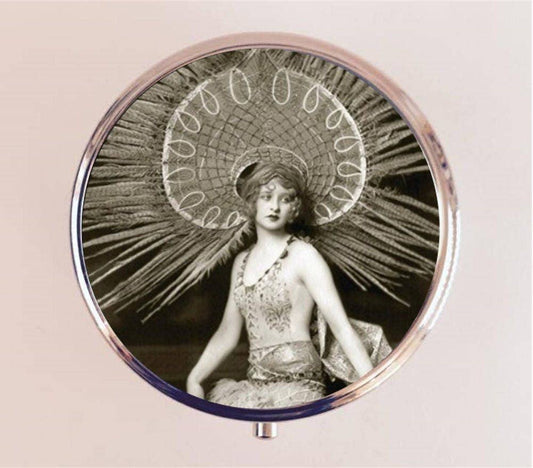 Flapper Ziegfeld Follies Pill Box Case Pillbox Holder