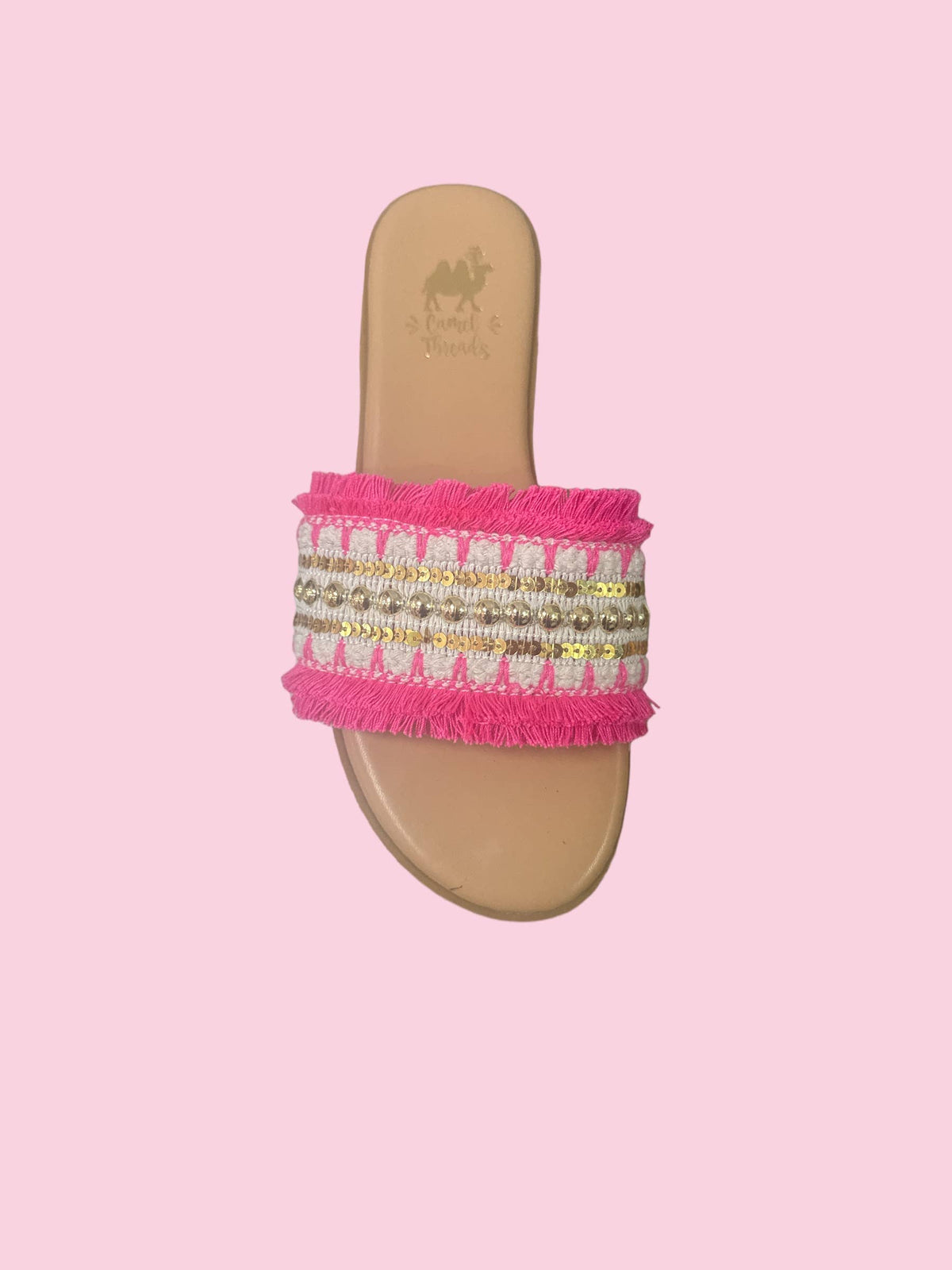 Colorful Fringed Slip-On Sandals TOMS Black Woven Fringe Sandals Women main image 3