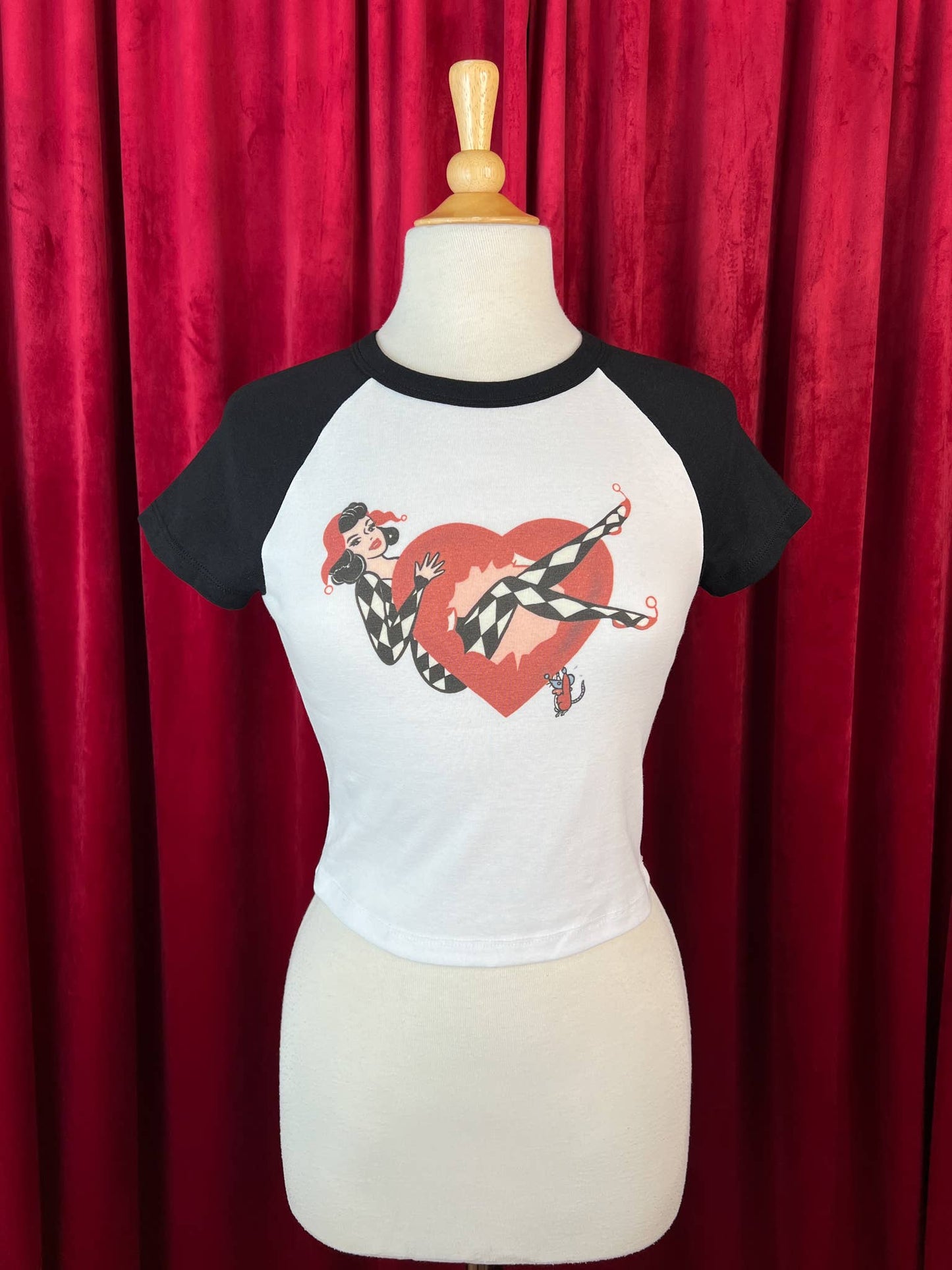 Cheeky Little Joker Short Raglan Cropped Baby tee