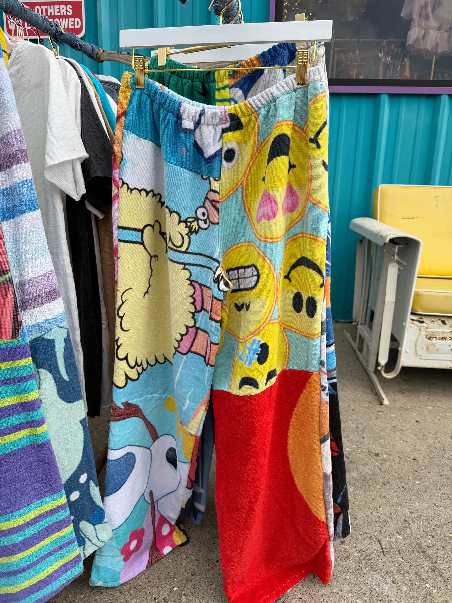 Cartoon BeachTowel Patchwork Pants