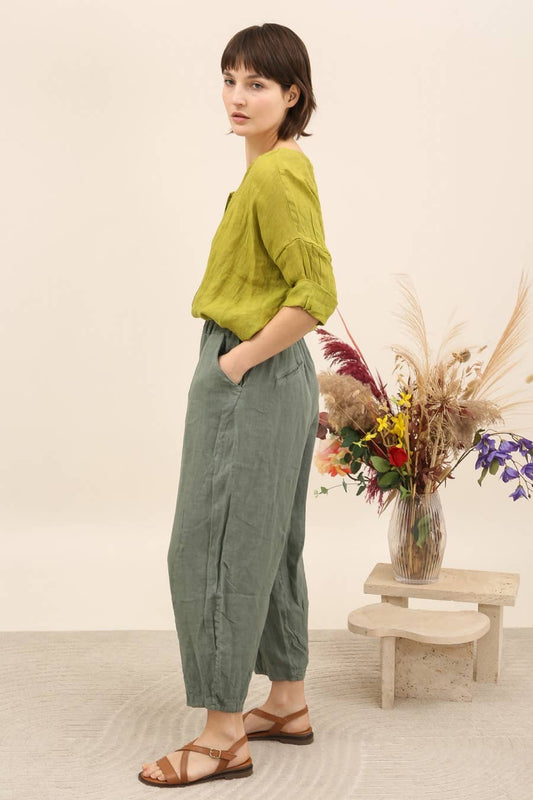 Barrel Pants  100% linen