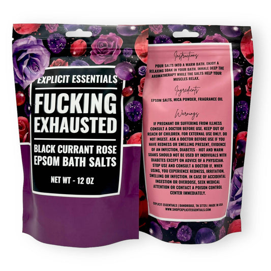 F*cking Exhausted Epsom Bath Salts 12oz Bag