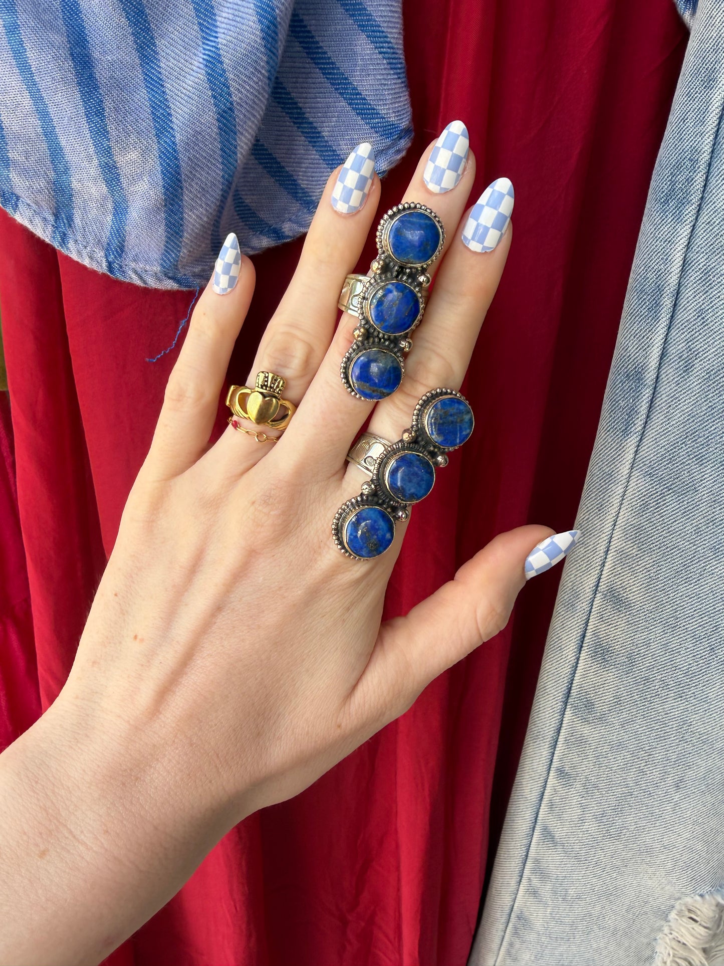 Triple Stack Lapis Ring