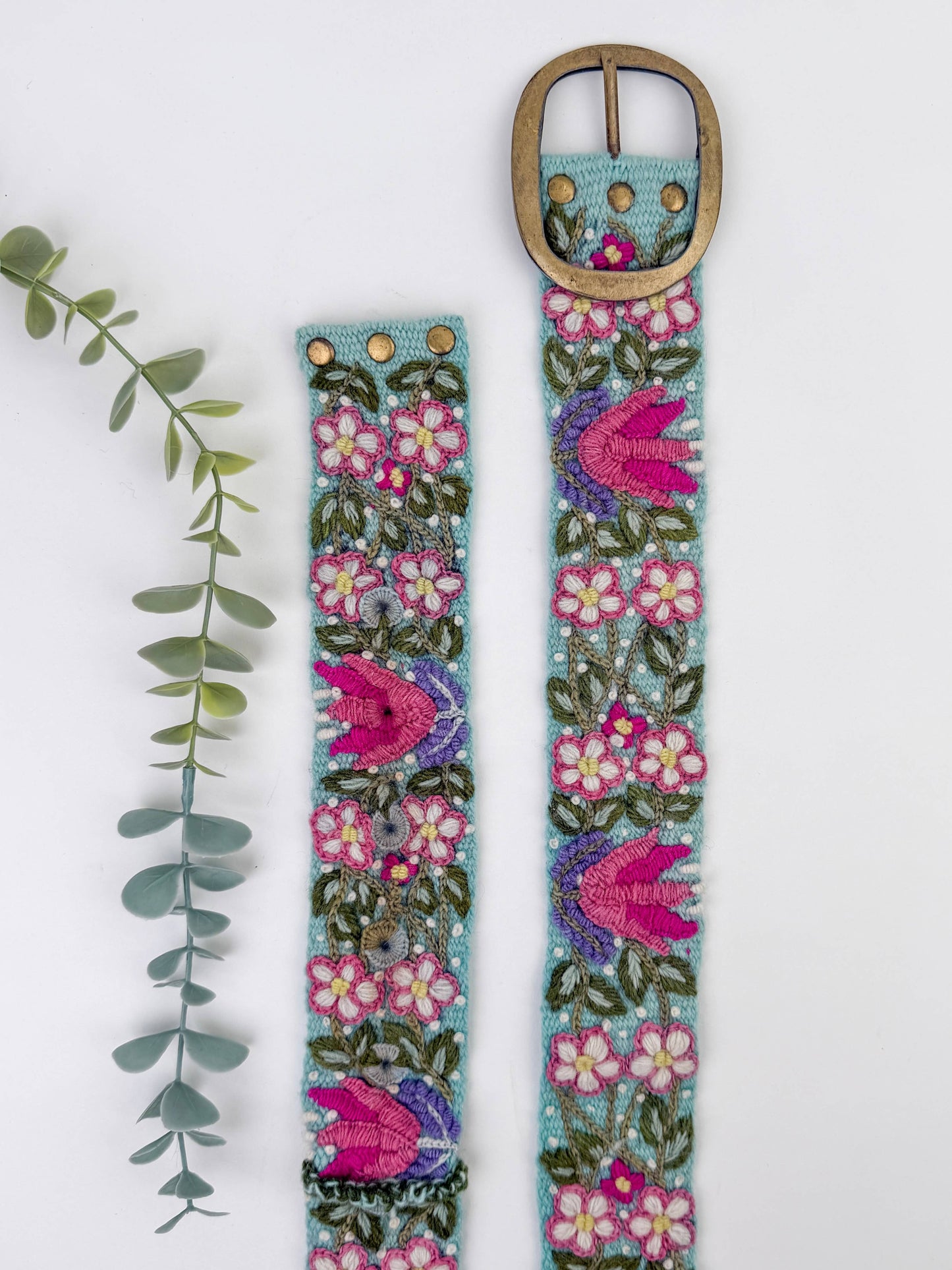 Lilypond Wide Embroidered Belt