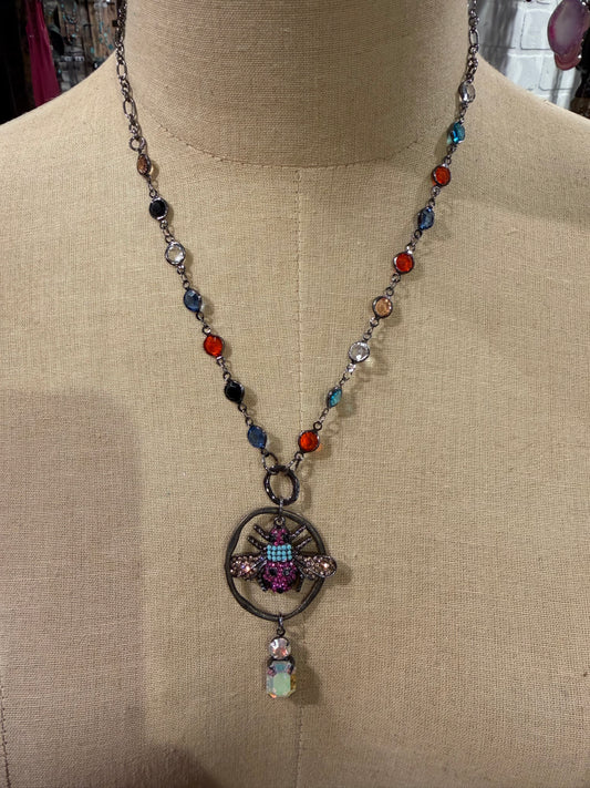 Multi Bead Bee Necklace