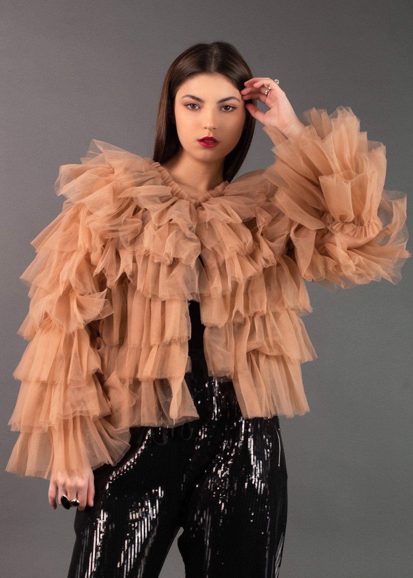 Tiered Tulle Cardigan