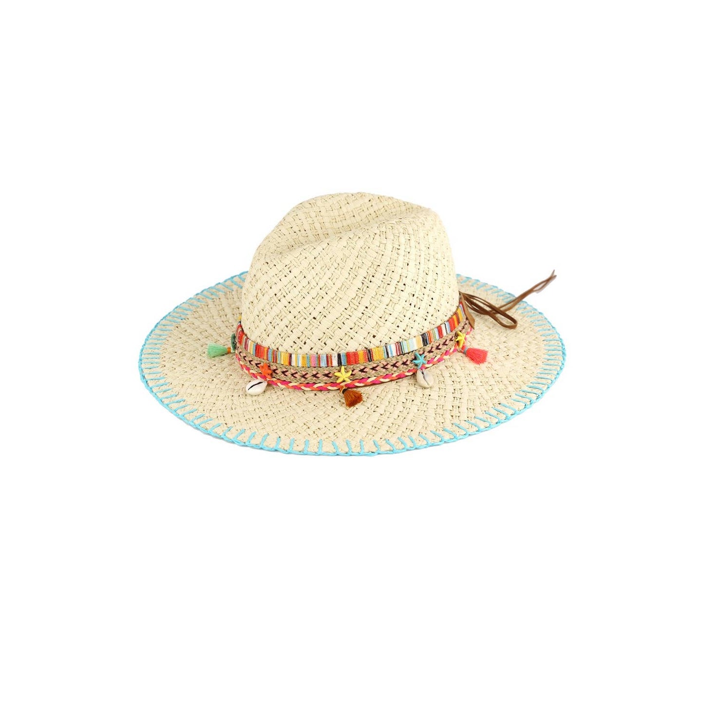 Stitch Edged Straw Handmade Sun Hat