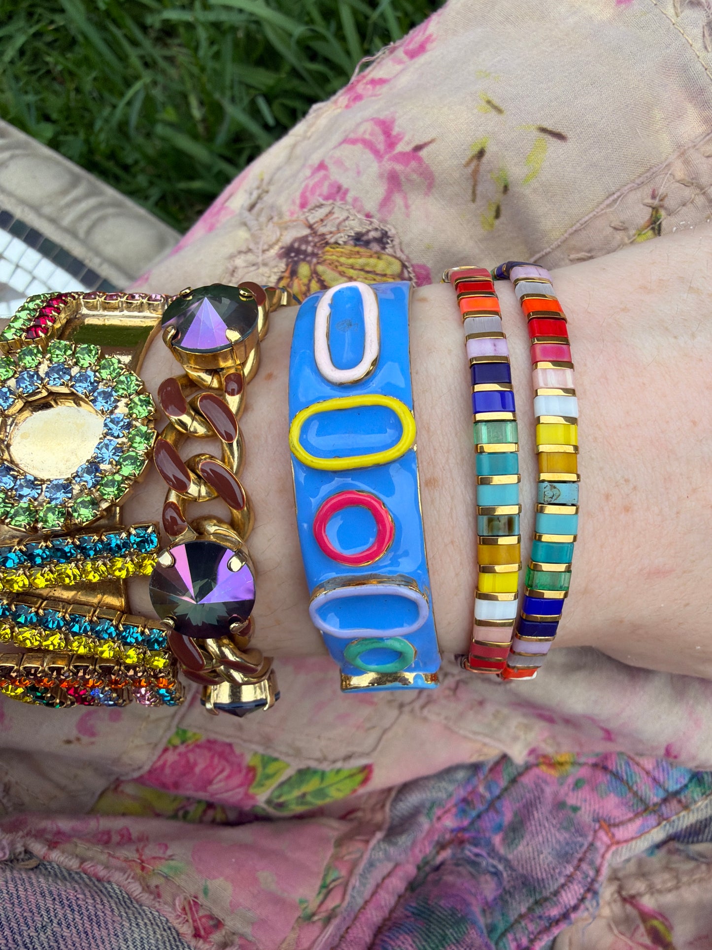 Gold Rainbow Stretch Bracelet