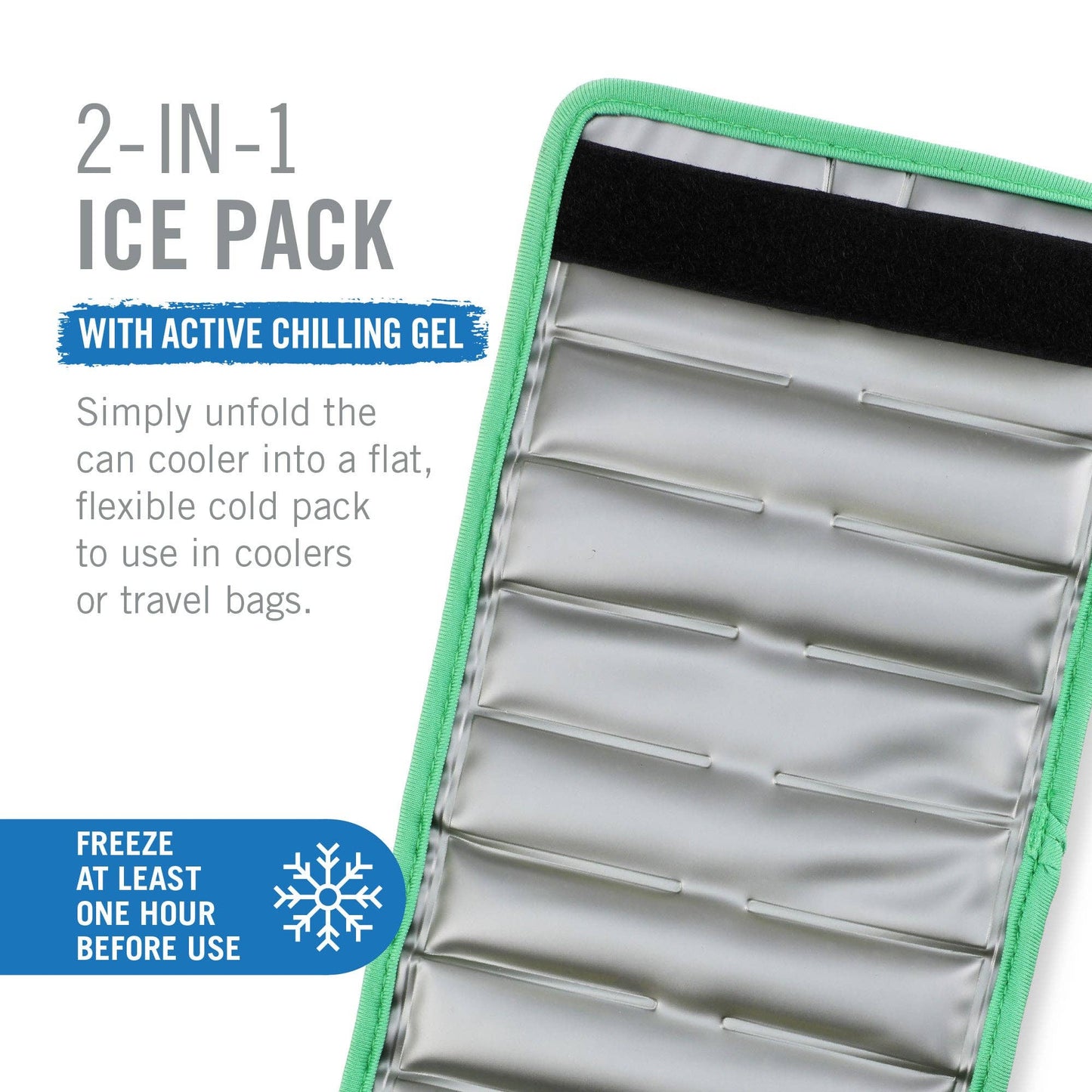 Insta-Chill Sleeve w/ Active Cooling Gel - Slim Cans - Green