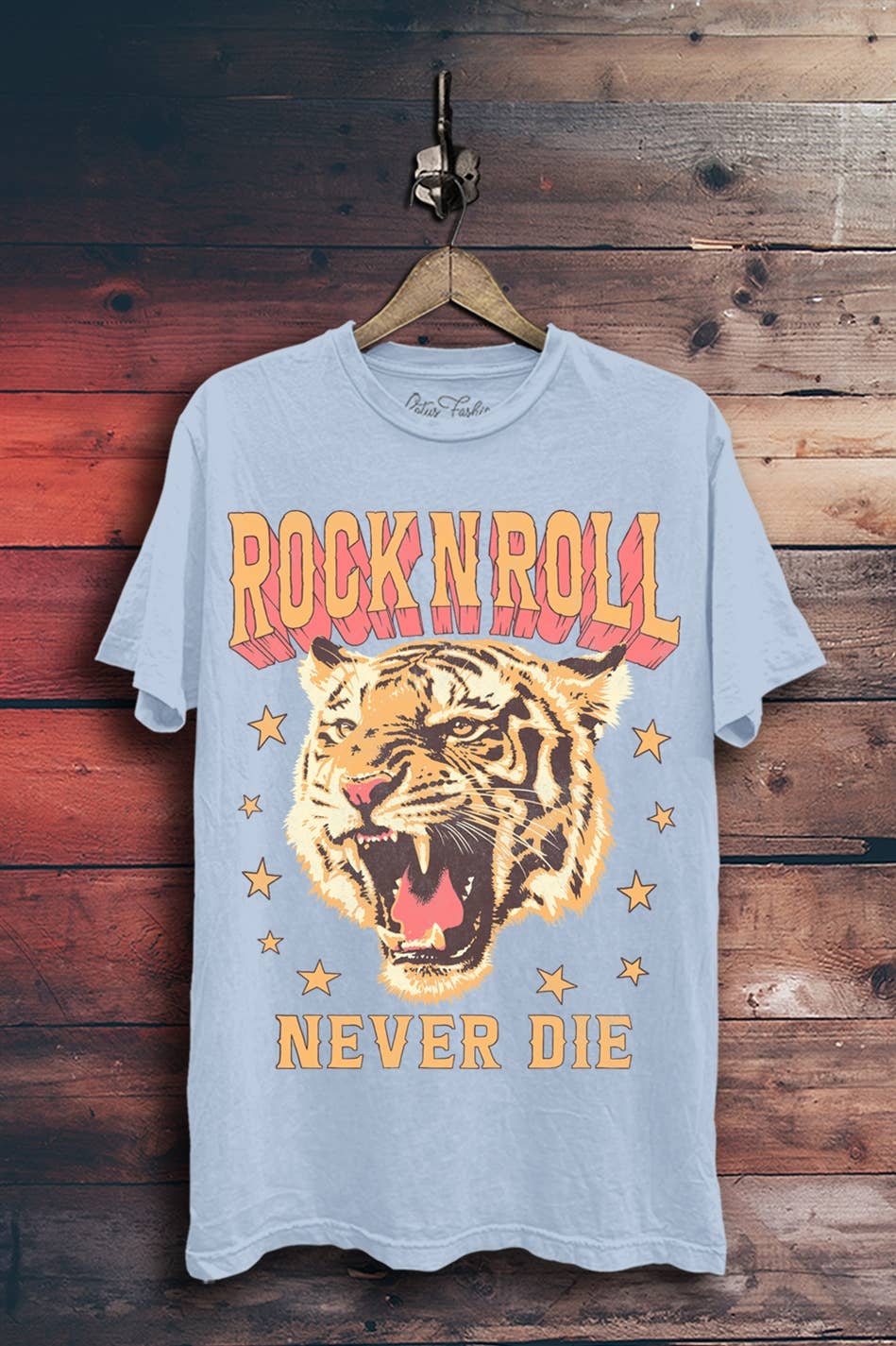 Rock And Roll Never Die Tiger Graphic Top