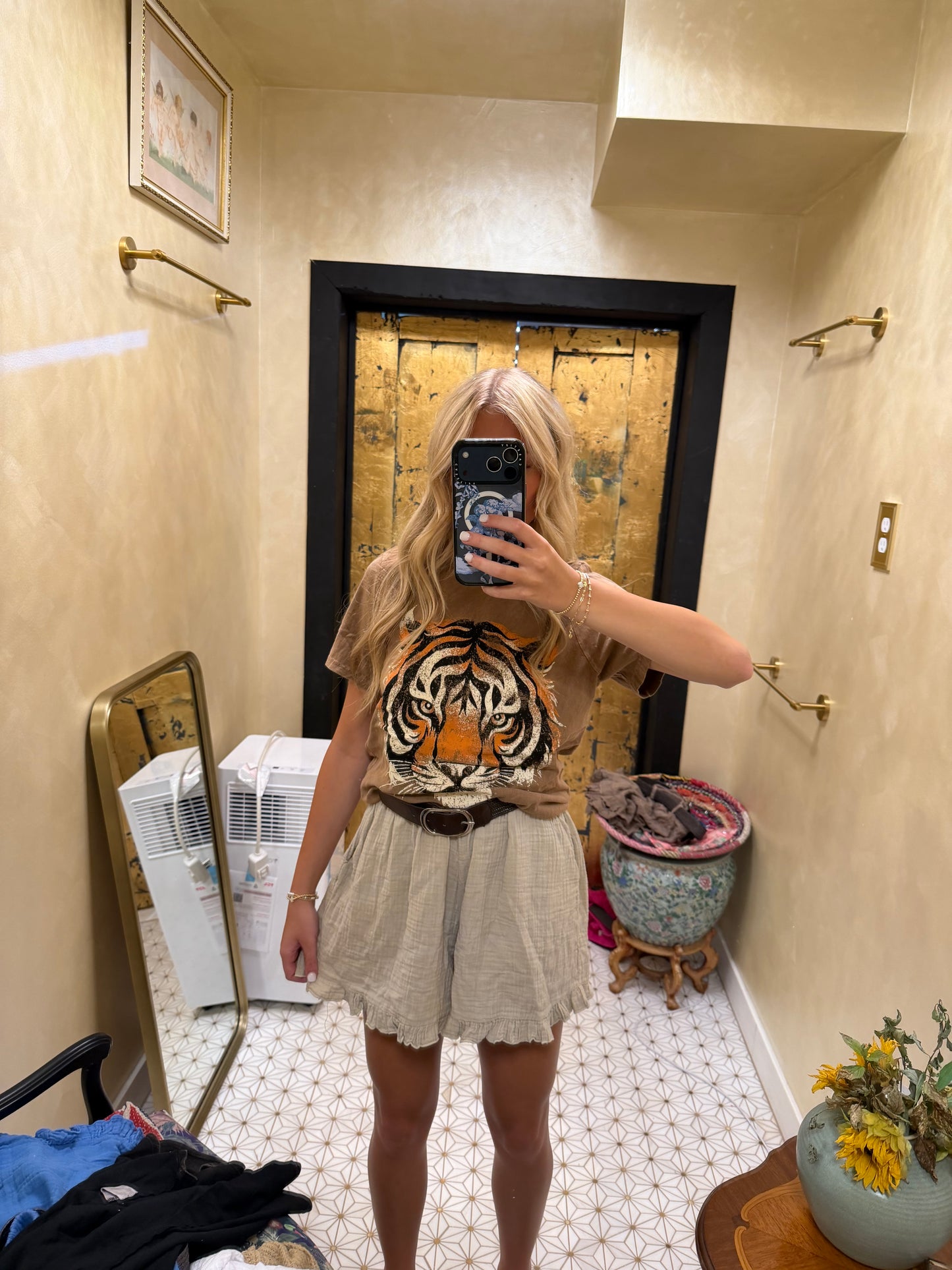 BEIGE COTTON SHORTS