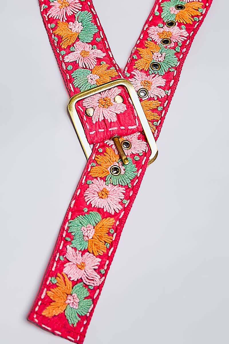 Handcrafted Flower Embroidered Bead Accessory Belt