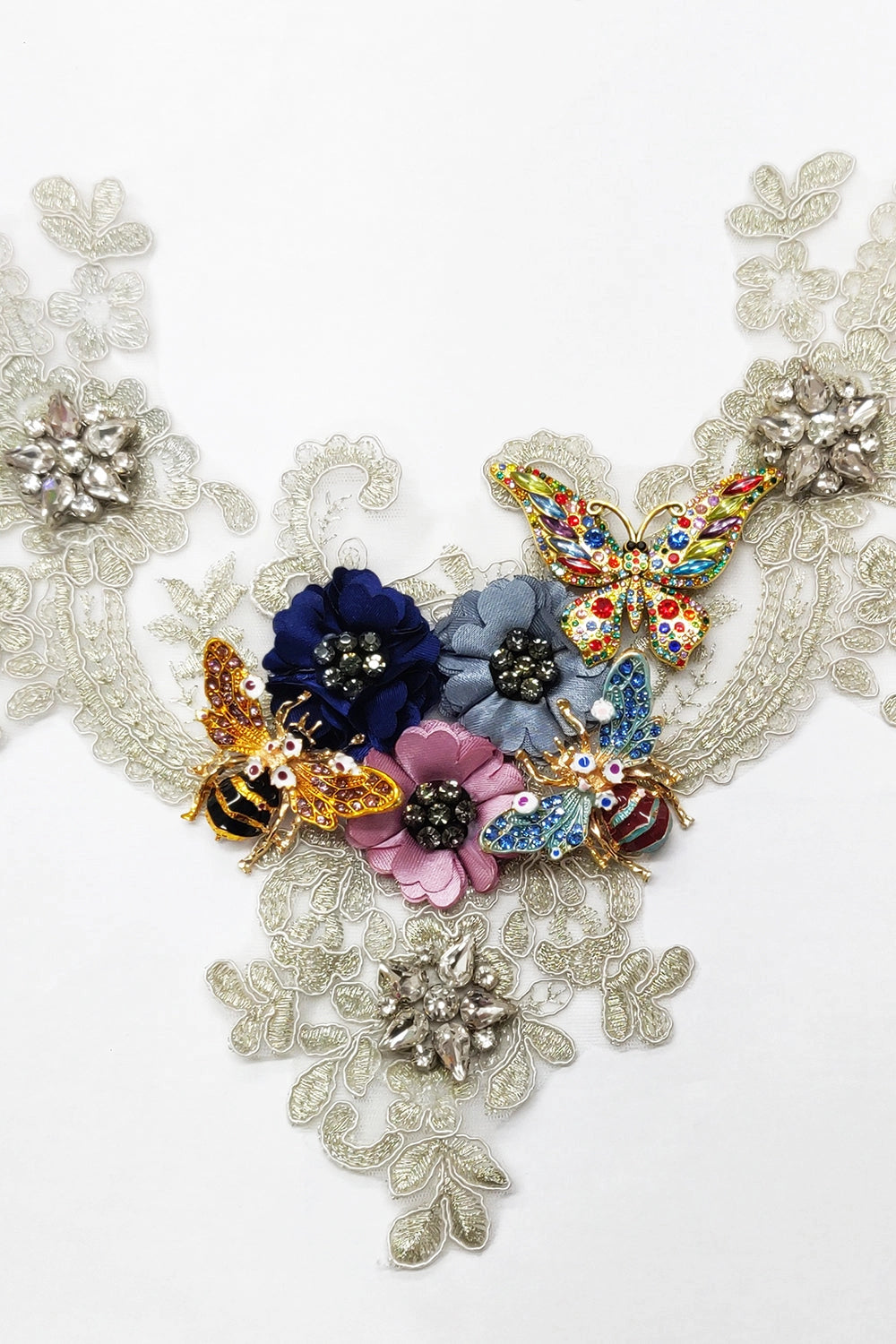 Queen Victoria Crystal Necklace | Floral Brooch | Gold Chain