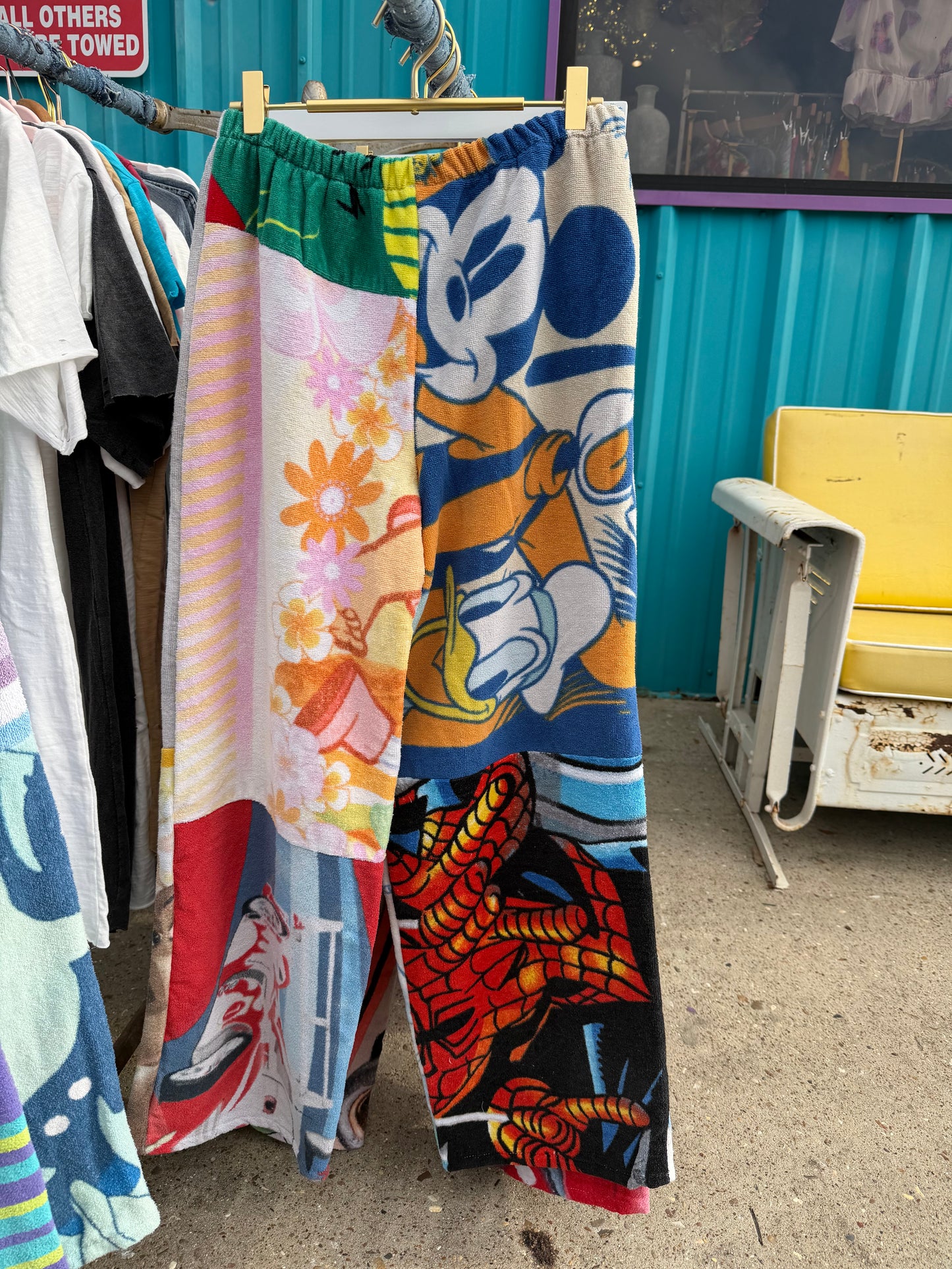 Cartoon BeachTowel Patchwork Pants