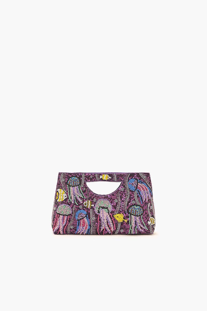 Jelly Fish Beaded Handheld Clutch