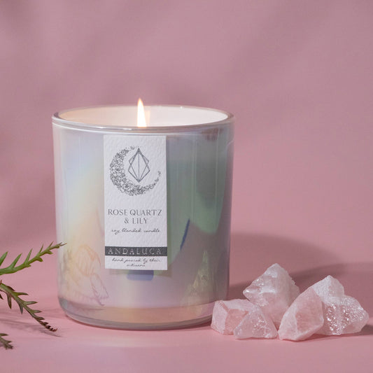Rose Quartz & Lily 12 oz Soy Blend Candle
