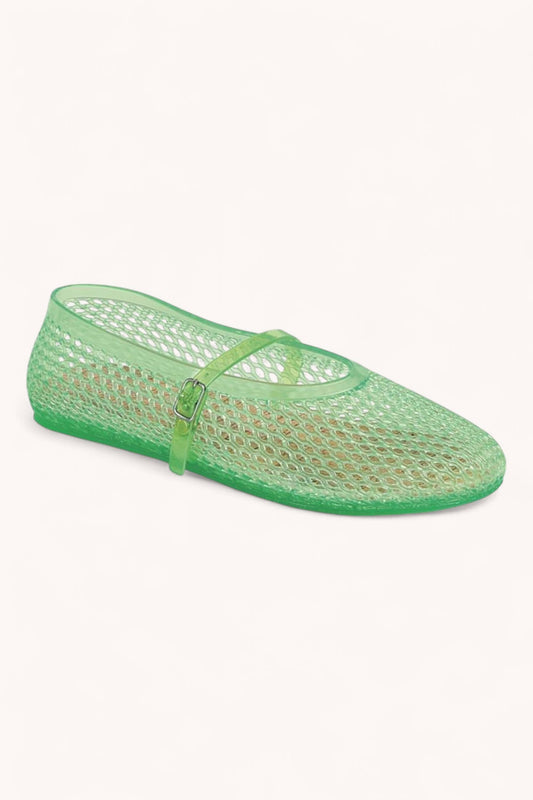 JELLY WOVEN MESH UPPER MARY JANE FLATS