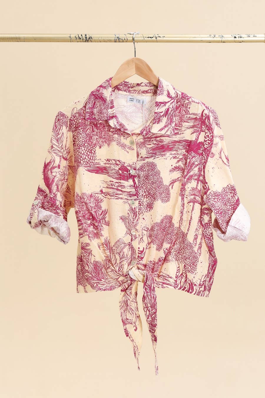 Jungle Toille Linen Blouse