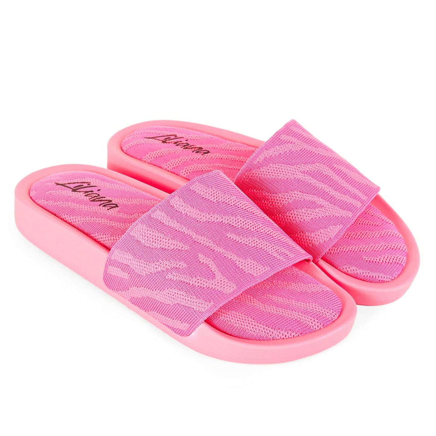 Hot Pink Zebra Terry Slides