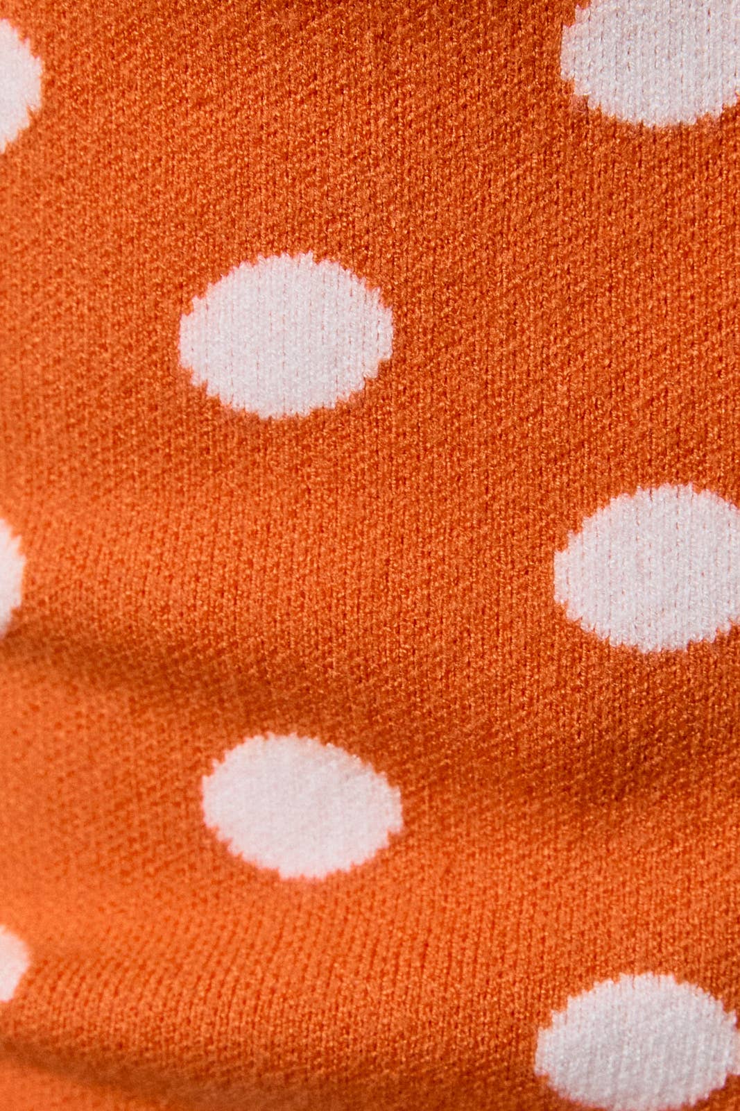 V-NECK HALTER POLKA DOT KNIT SWEATER TOP