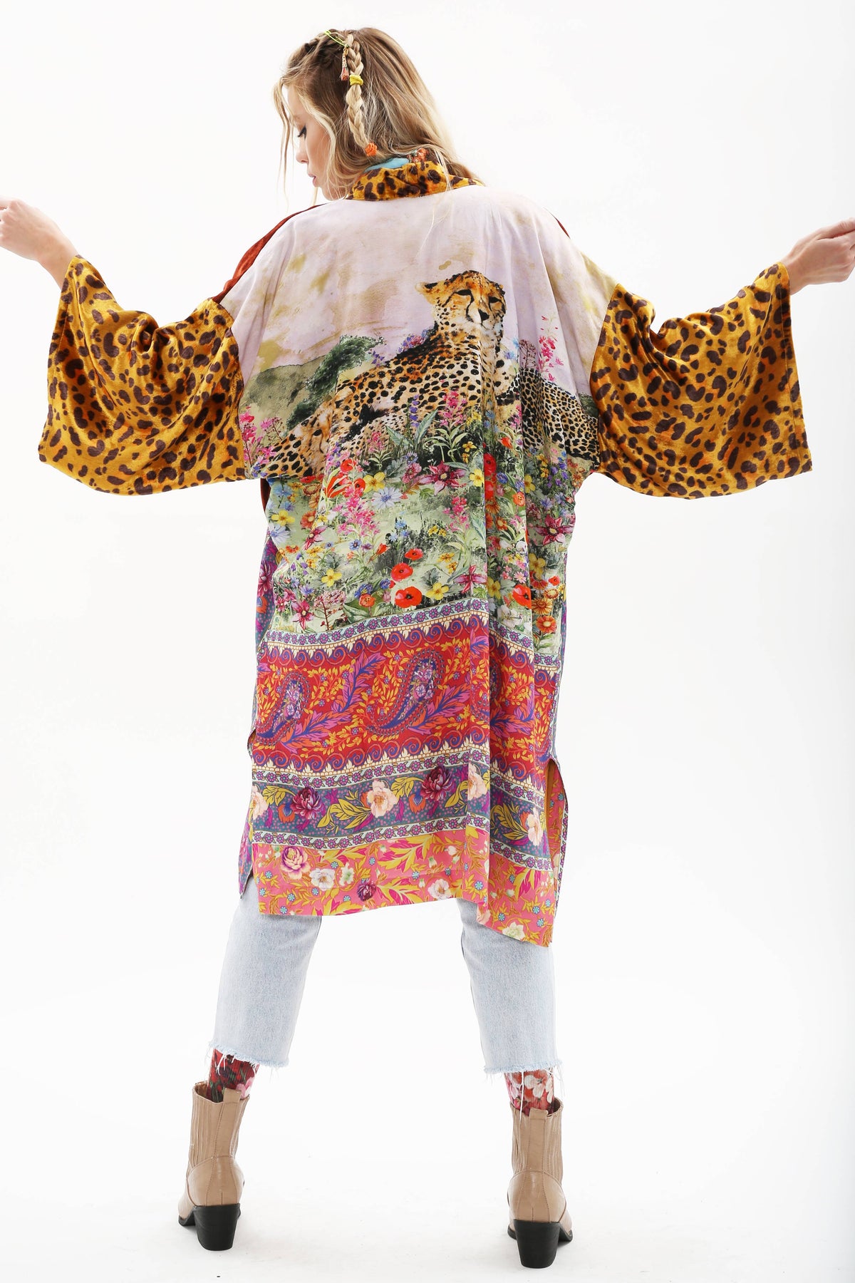 Nova Cheetah Kimono | Animal Print Romantic Short Robe