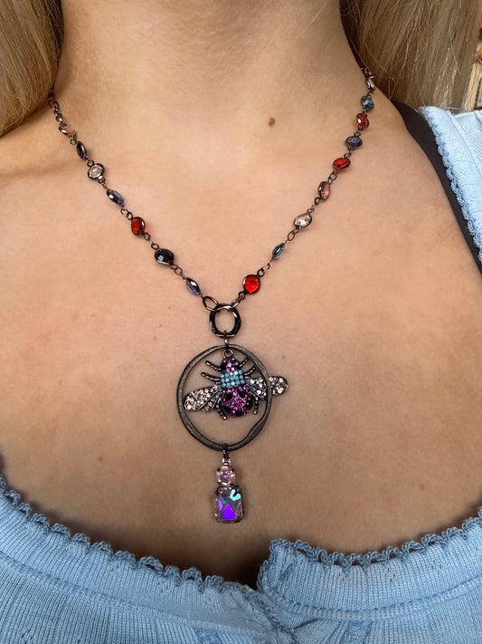 Multi Bead Bee Necklace
