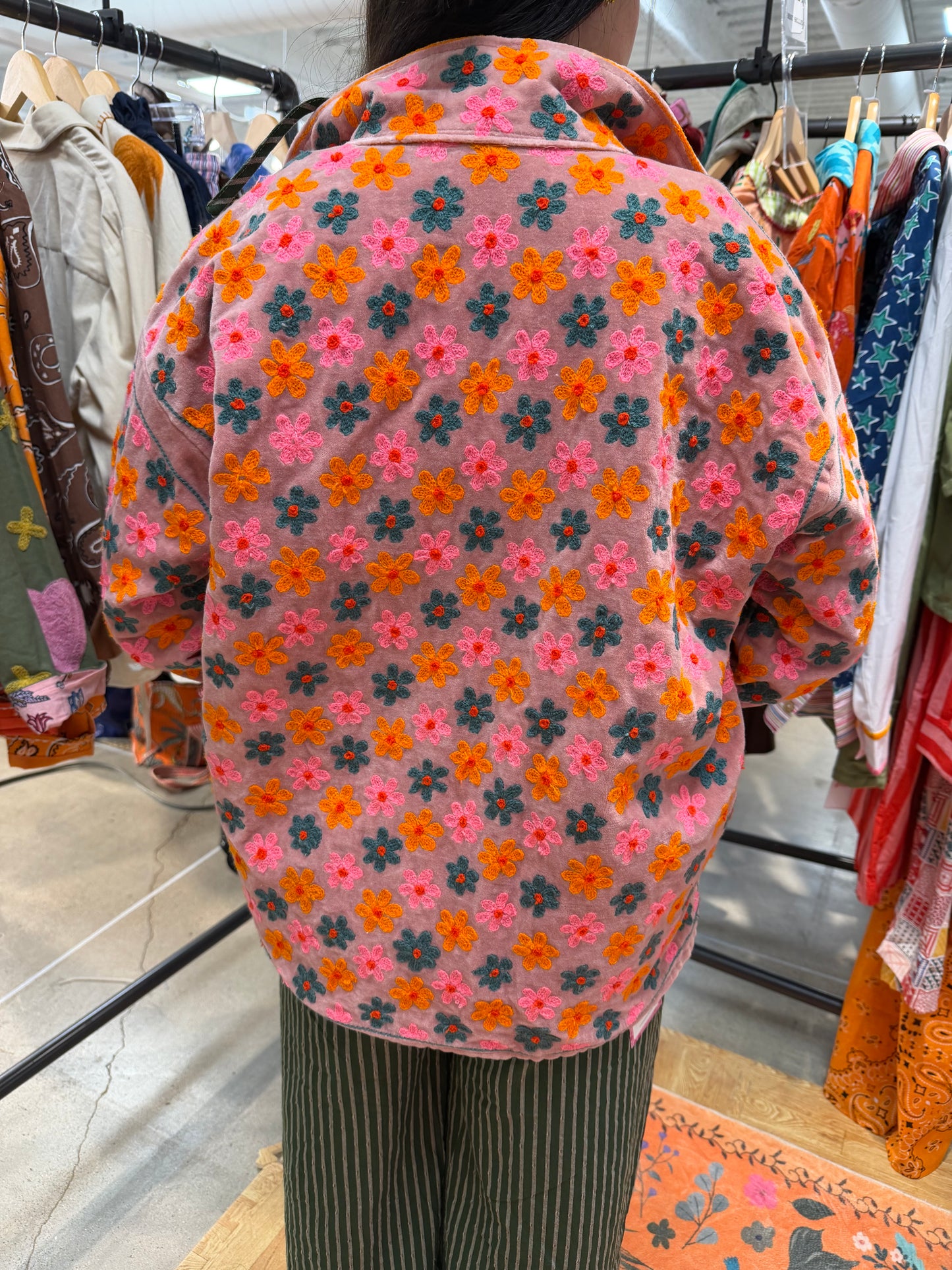 Wildflower Pink Velvet Jacket