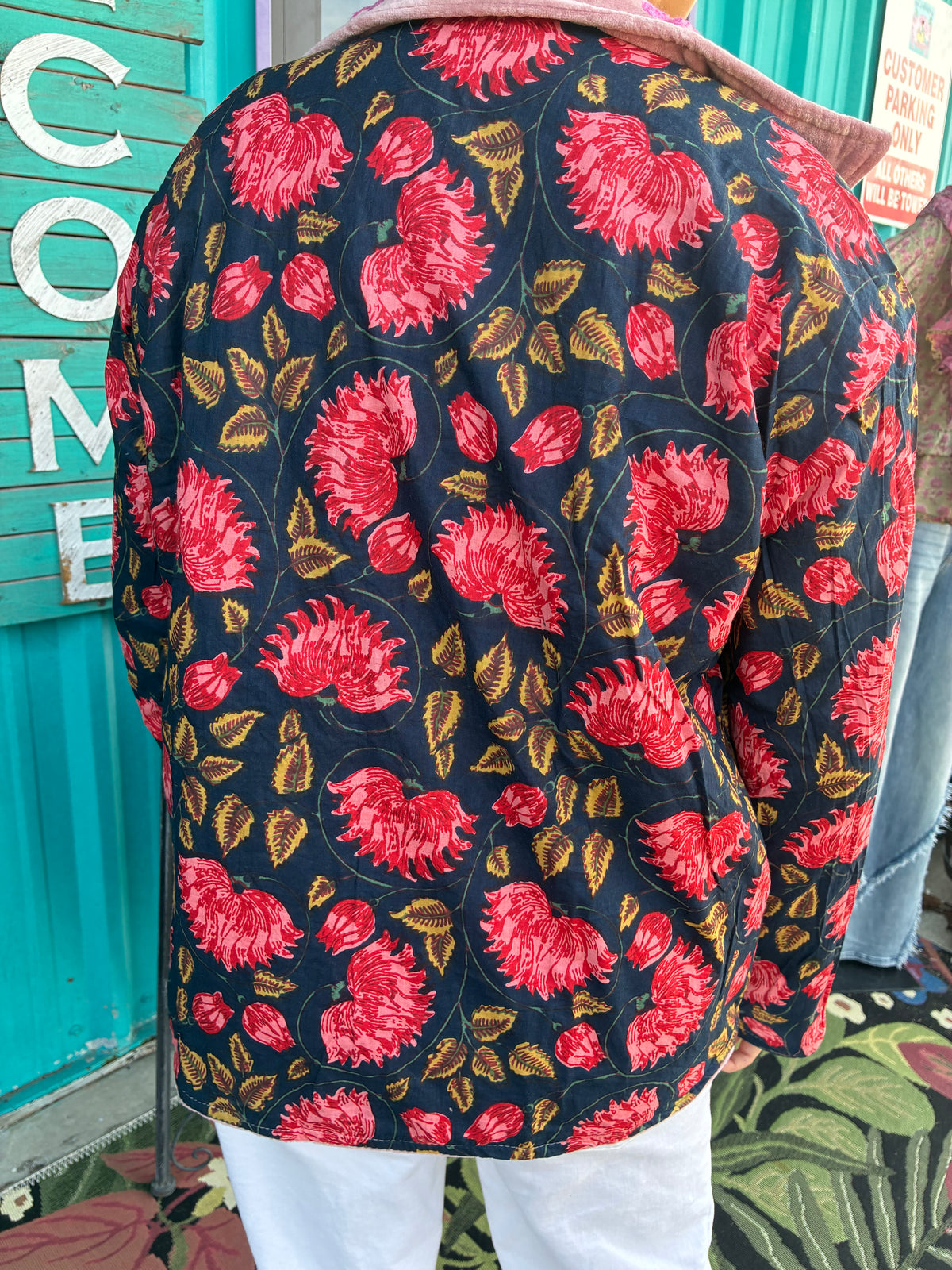 Wildflower Pink Velvet Jacket