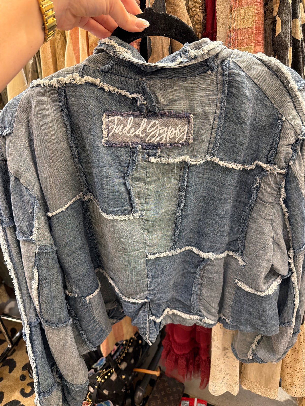 Patchwork Skies Crop Jacket