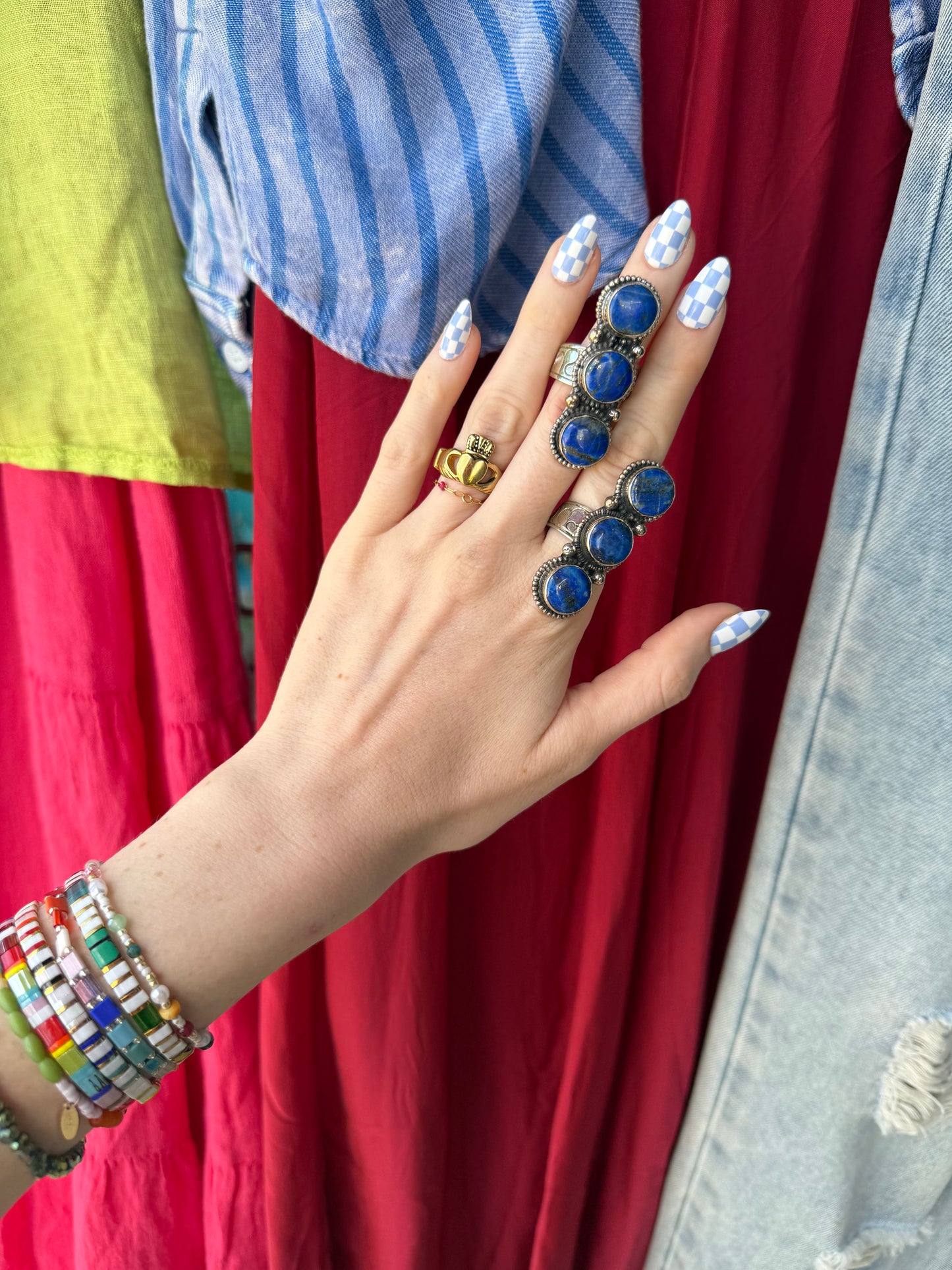 Triple Stack Lapis Ring