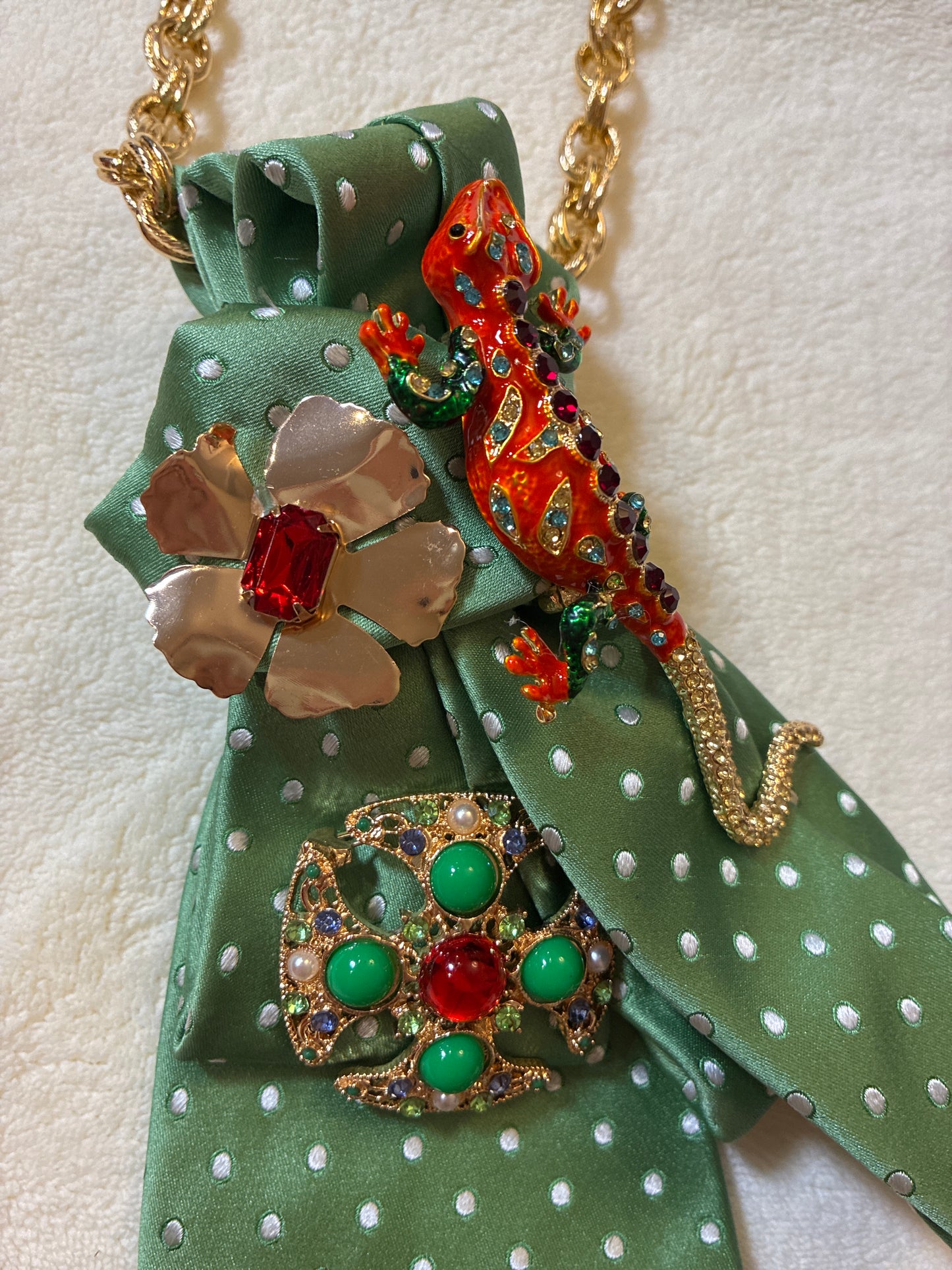 Luxury Lizard Green Tie