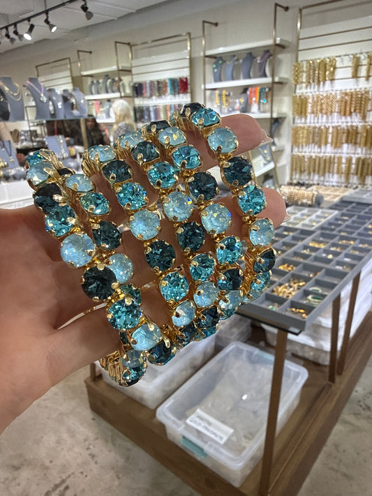 Mini mixed blues Stretch Bracelet