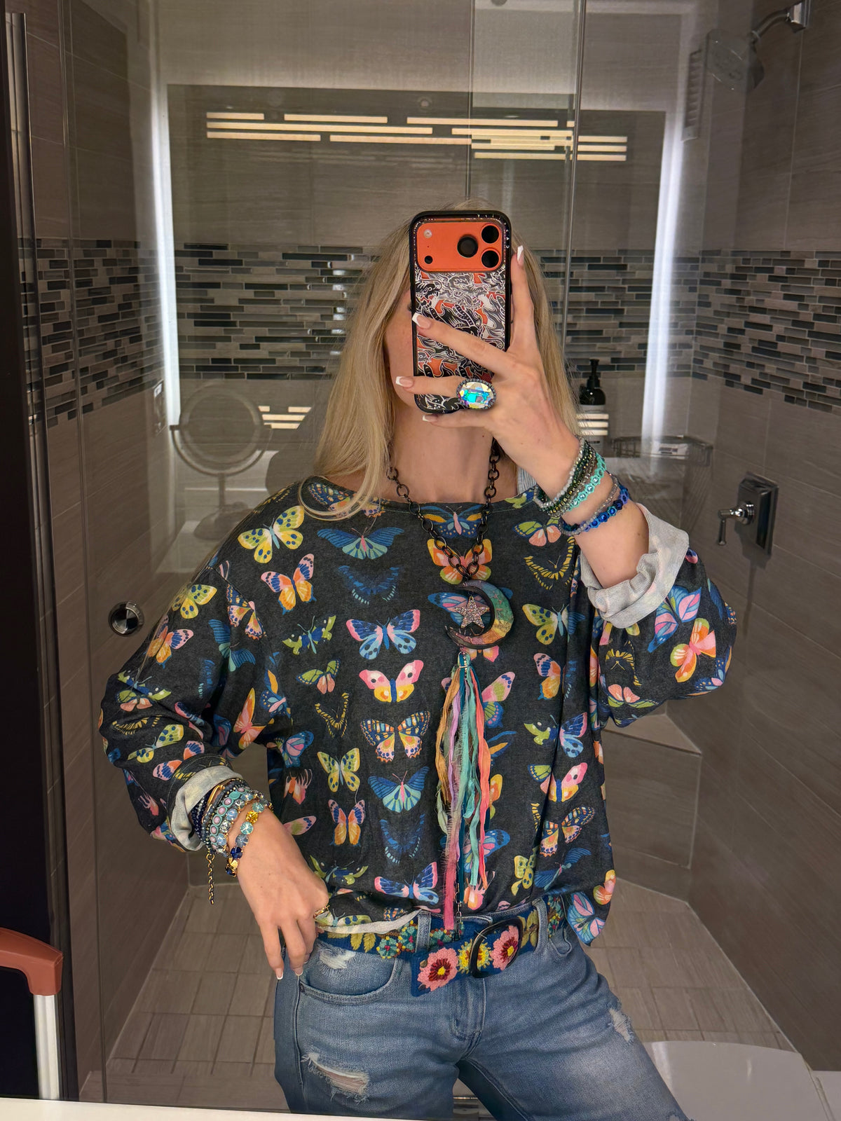 Dark Grey Butterfly Sweatshirt