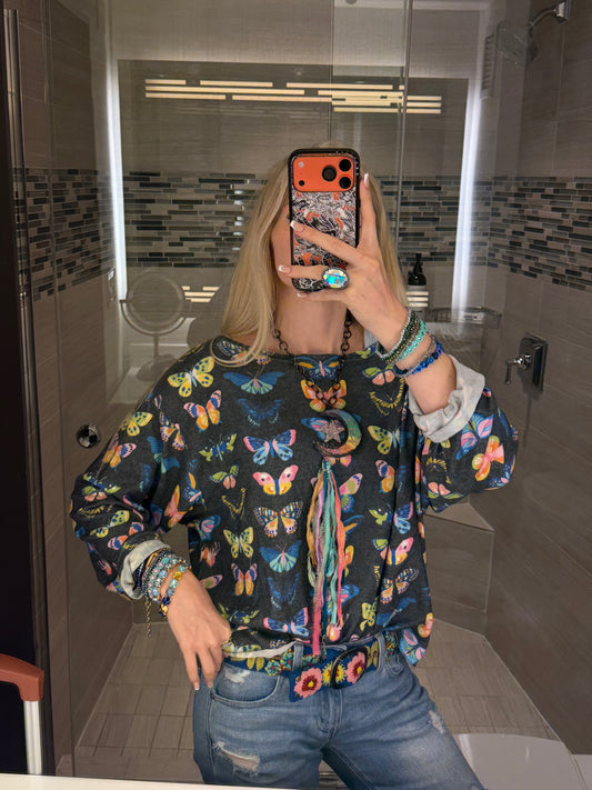 Dark Grey Butterfly Sweatshirt