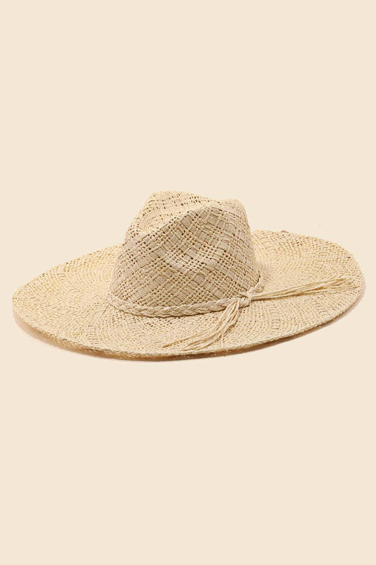 Intricate Straw Weave Sun Hat