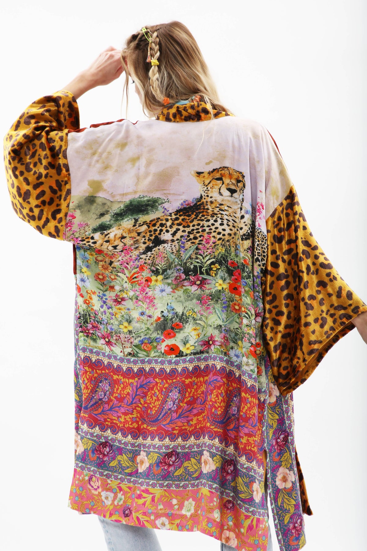 Nova Cheetah Kimono | Animal Print Romantic Short Robe