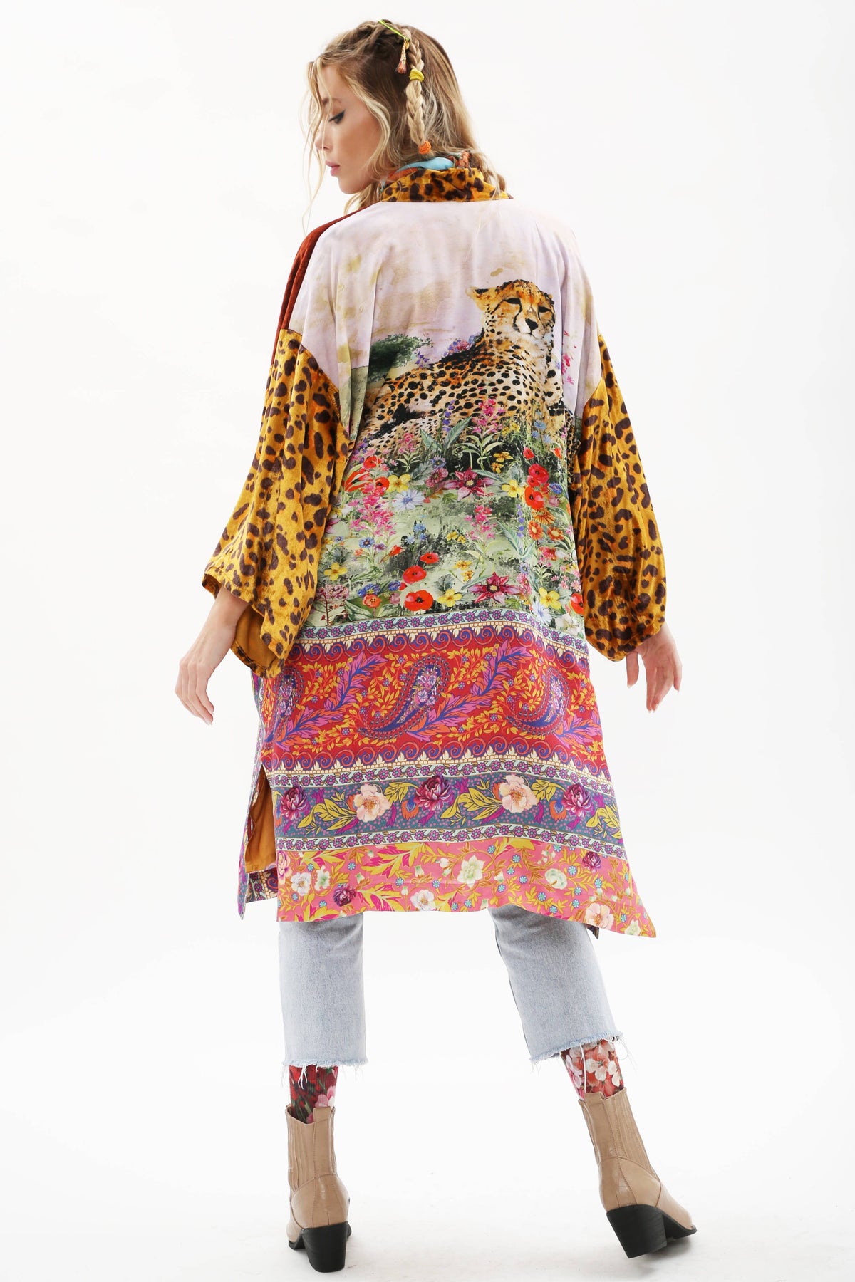 Nova Cheetah Kimono | Animal Print Romantic Short Robe